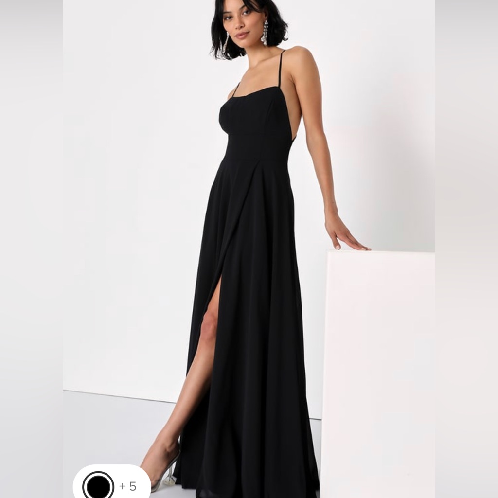 Dreamy Romance Black Backless Maxi Dress